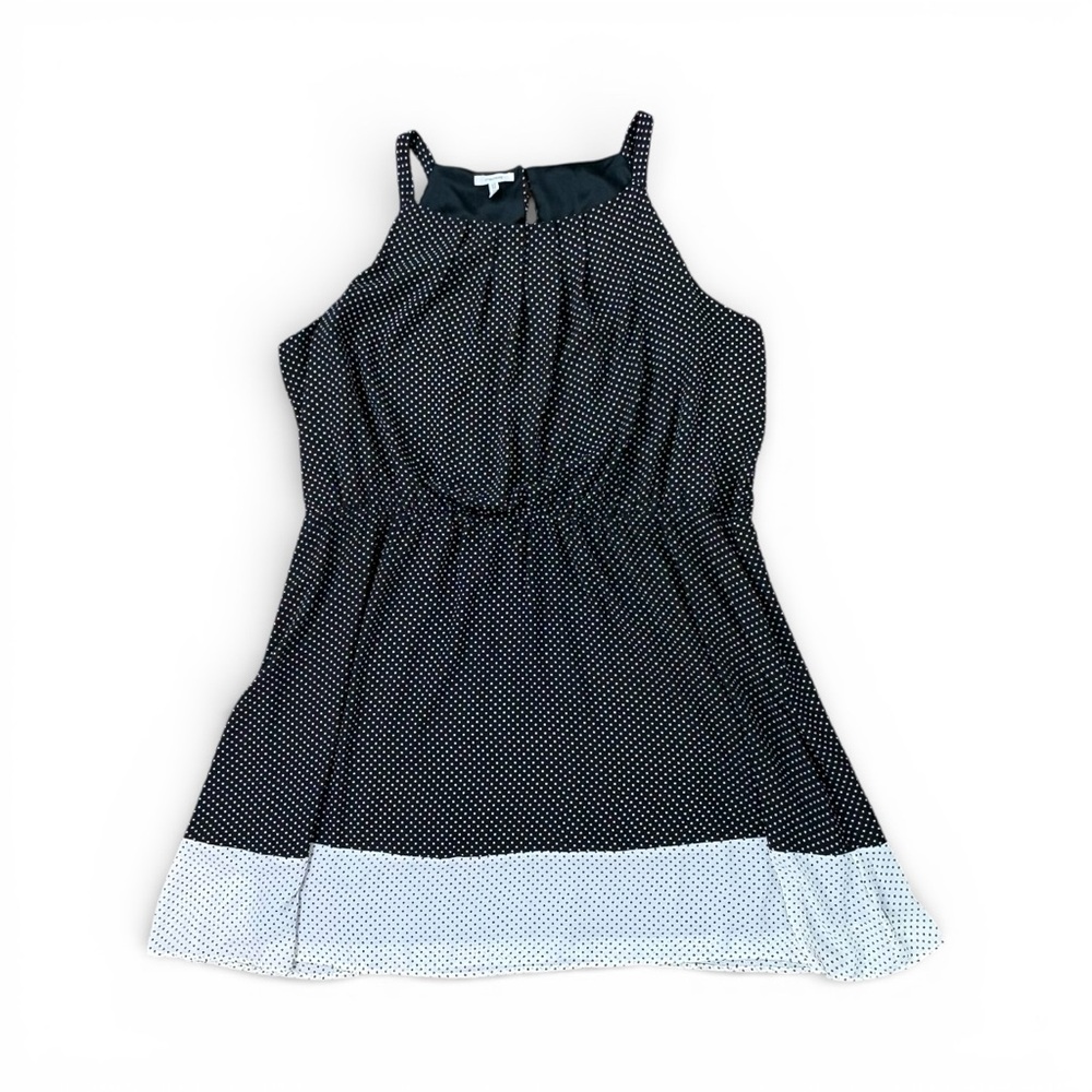 Woman’s Maurices black and white polkadot sleeveless dress size 3 PLUS
